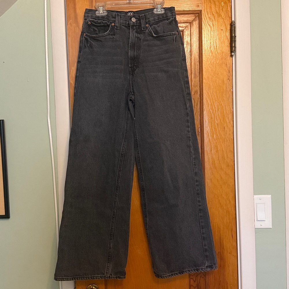 BDG Charcoal High-Waist Wide-Leg Jeans